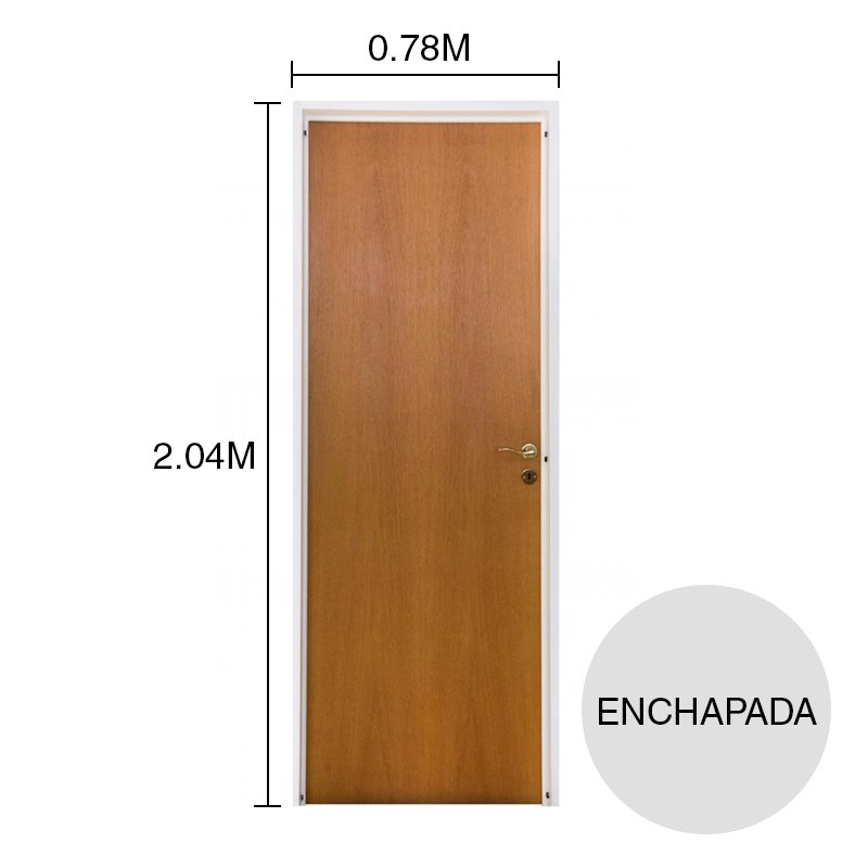 Puerta interior izquierda 70 Enchapada cedro marco chapa 780mm x 2.04m
