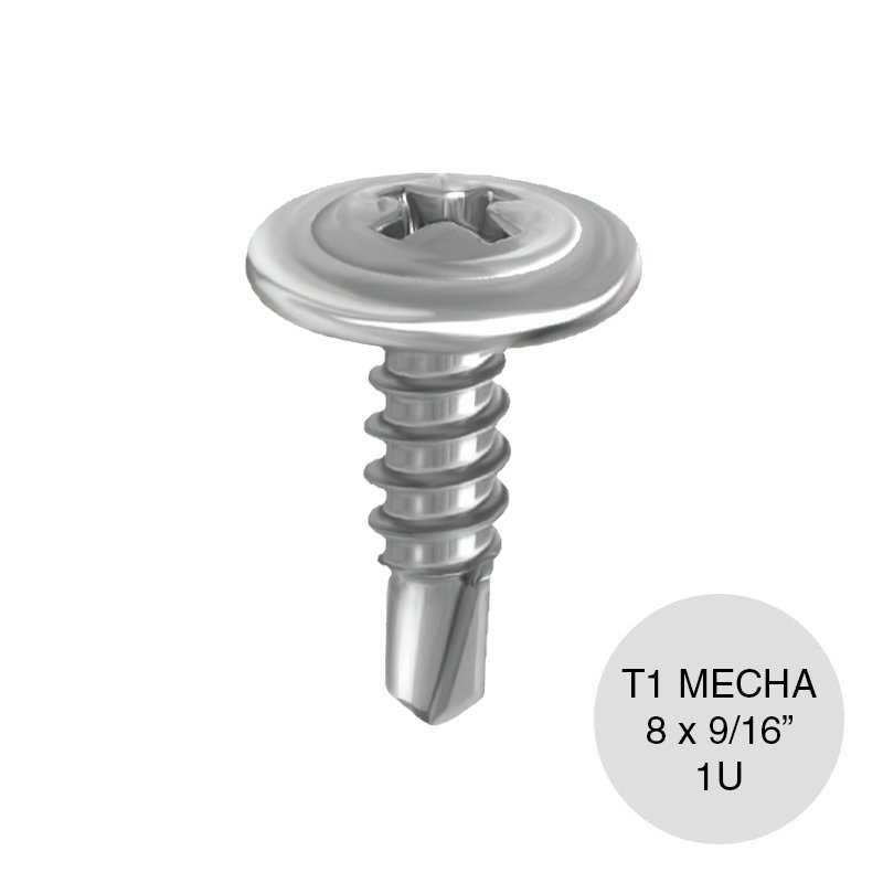 Tornillo autoperforante T1 punta mecha 8 x 9/16"