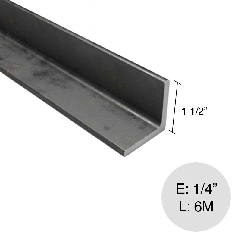 Perfil angulo alas iguales estructural acero 6m x 1 1/2" x 1/4"